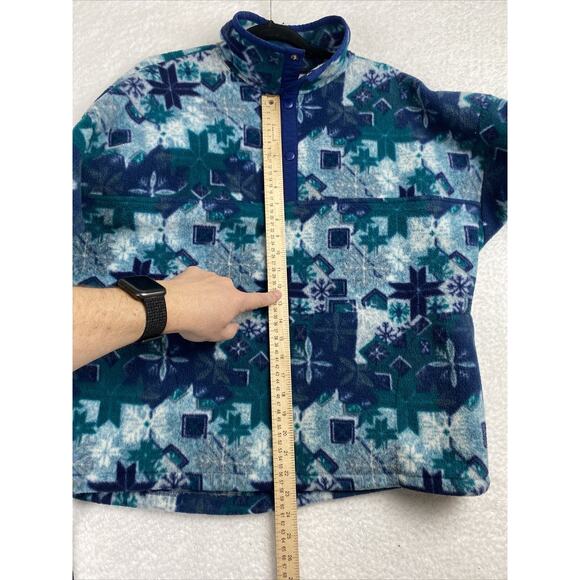 VTG 80's All Over Print Fleece Pullover Made in Canada Lake Louise Banff S/P - Picture 7 of 12